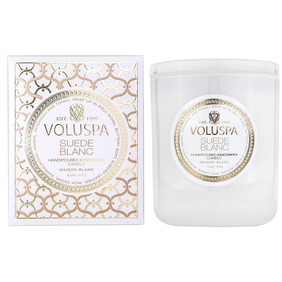 Voluspa Classic Boxed Candle Suede Blanc - 269 g