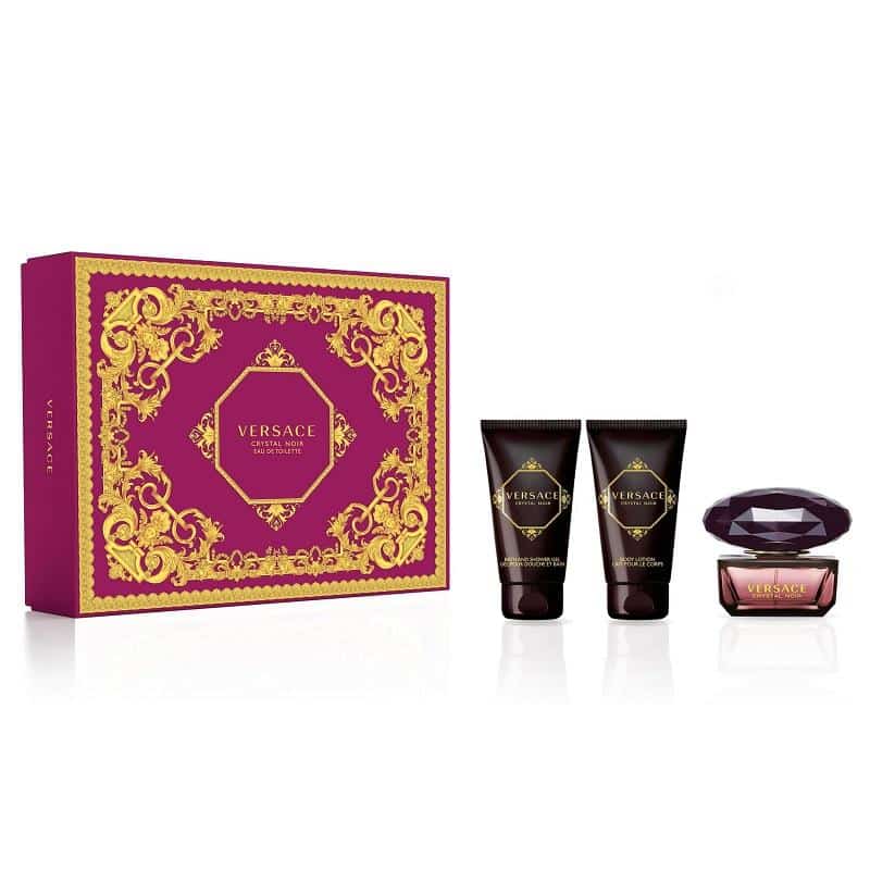 Giftset Versace Crystal Noir Edt 50ml + Body Lotion 50ml + Shower Gel 50ml