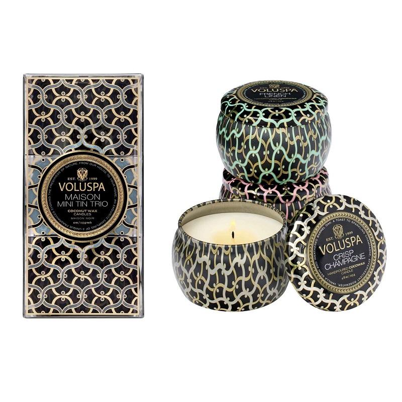 Giftset Voluspa Mini Candle Trio Maison Noir