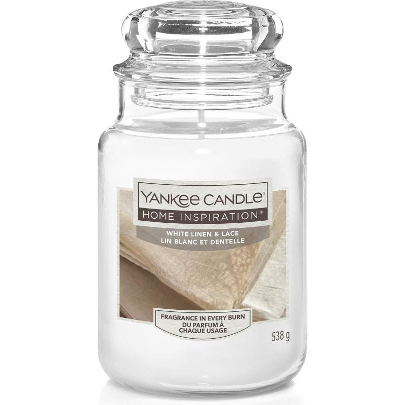 Yankee Candle Home Inspiration Large White Linen & Lace 538g
