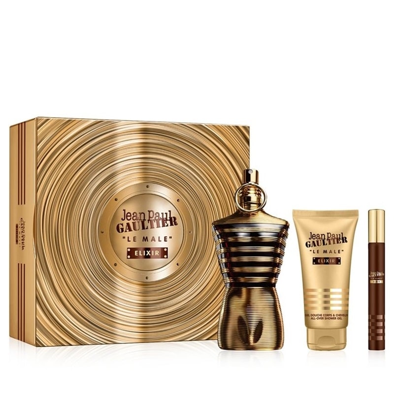 Giftset Jean Paul Gaultier Le Male Elixir Edp 125ml + 75ml Shower Gel + Edp 10ml