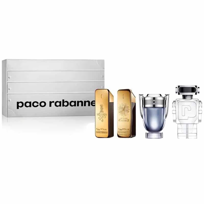 Giftset Paco Rabanne 1 Million Edt 5ml + 1 Million Parfum 5ml + Invictus Edt 5ml + Phantom Edt 5ml