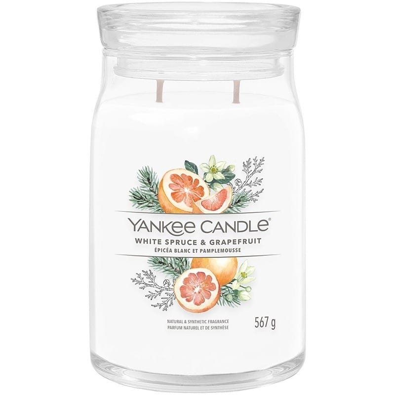 Yankee Candle Signature Large Jar White Spruce & Grapefruit 567g