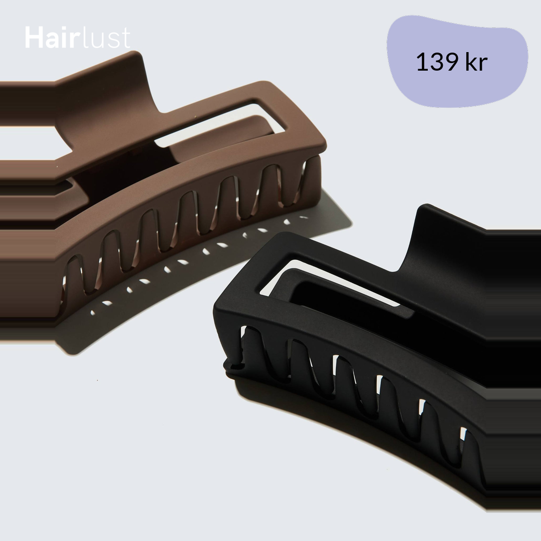 XXL Jumbo Claw Hair Clips, 2-Pack, Black/Brown