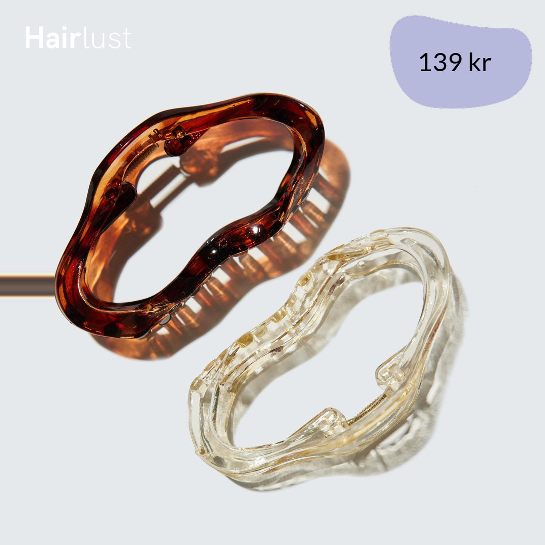 Large Claw Hair Clips, Cloud, 2-Pack, Clear/Amber