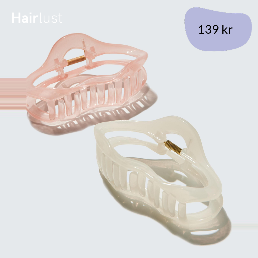 Large Claw Hair Clips, Cloud, 2-Pack, Peach/Ivory