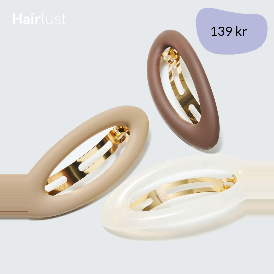 French Barrette Hair Clips, 3-Pack, Coffee