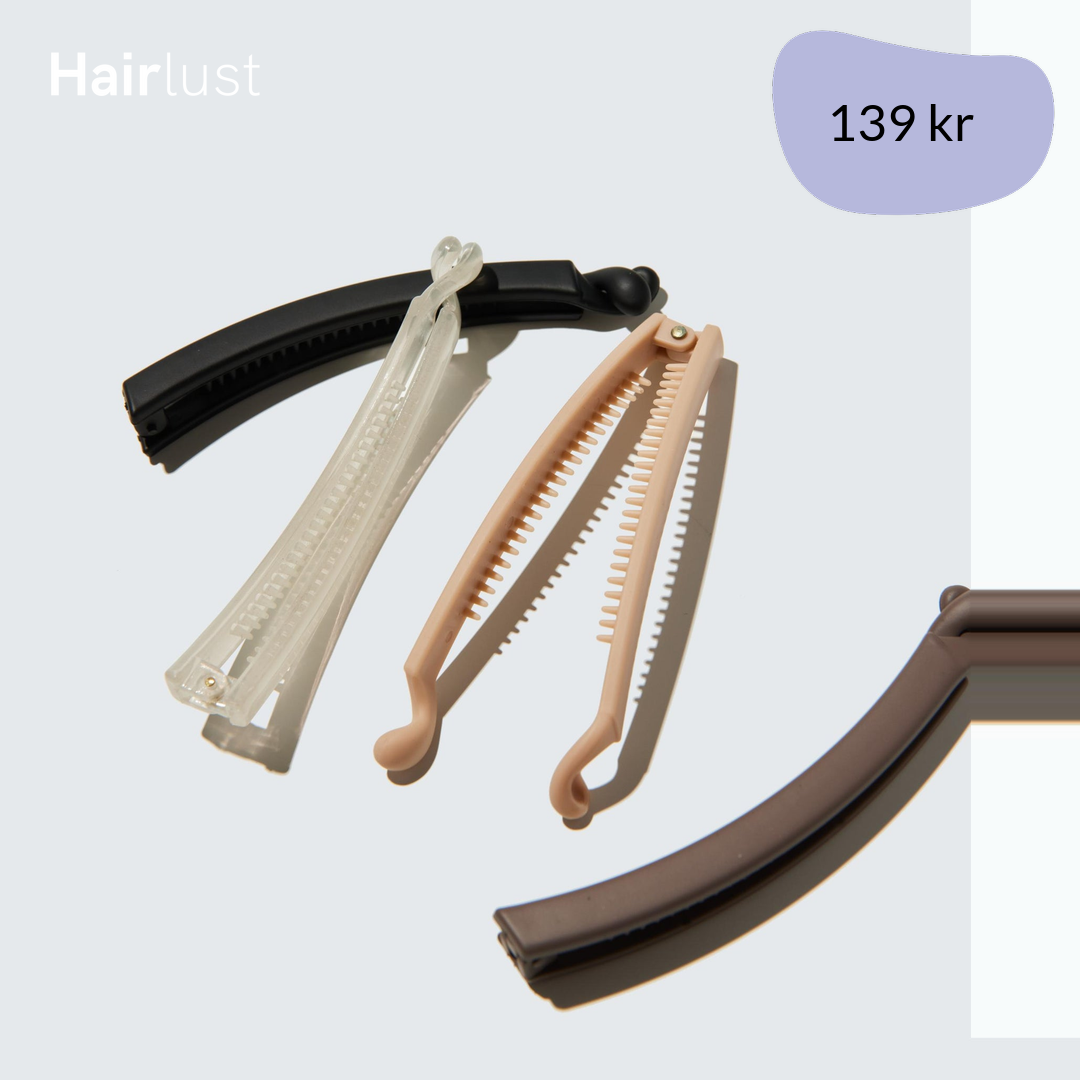 Banana Hair Clips Extra Slim, 4-Pack, Coffee