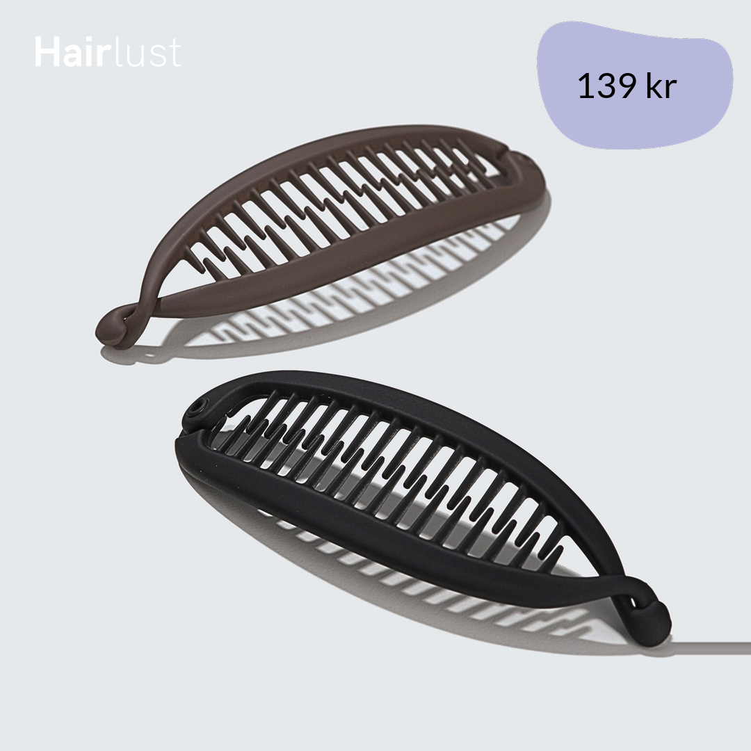 Banana Hair Clips Regular, 2-Pack, Black/Brown