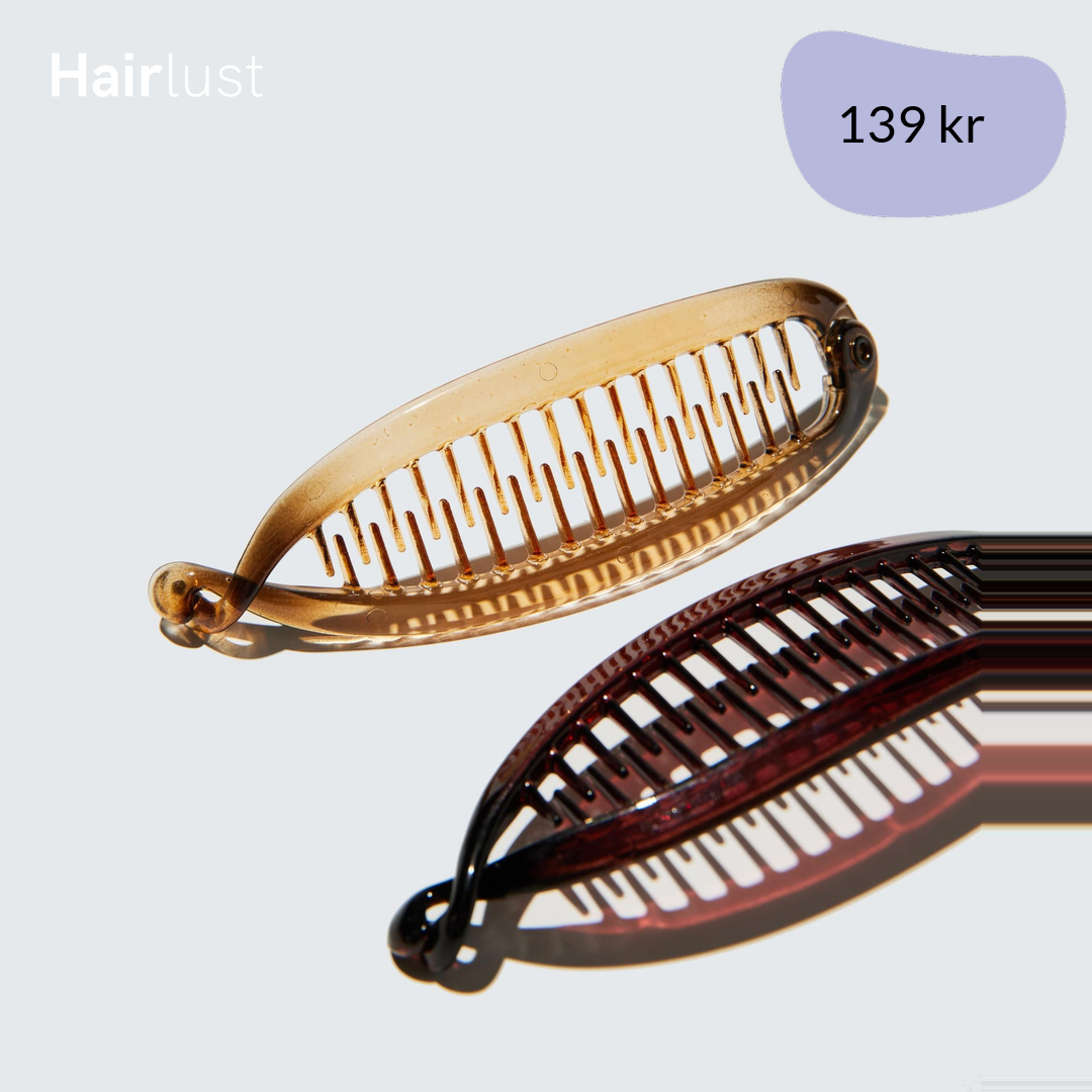 Banana Hair Clips Regular, 2-Pack, Clear Brown/Amber