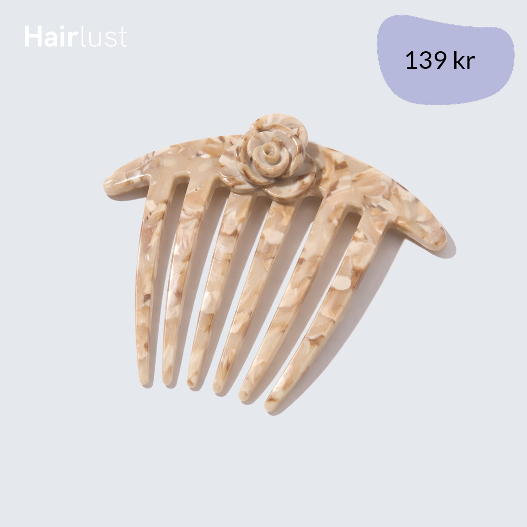 French Twist Hair Comb Clip, Beige Shell