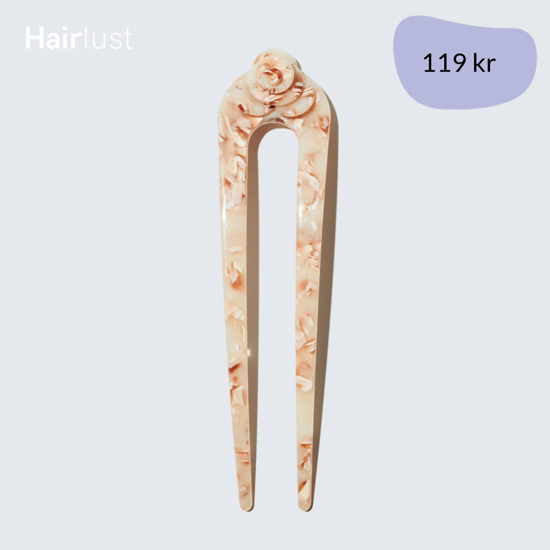 French Twist Hair Pin, Beige Shell