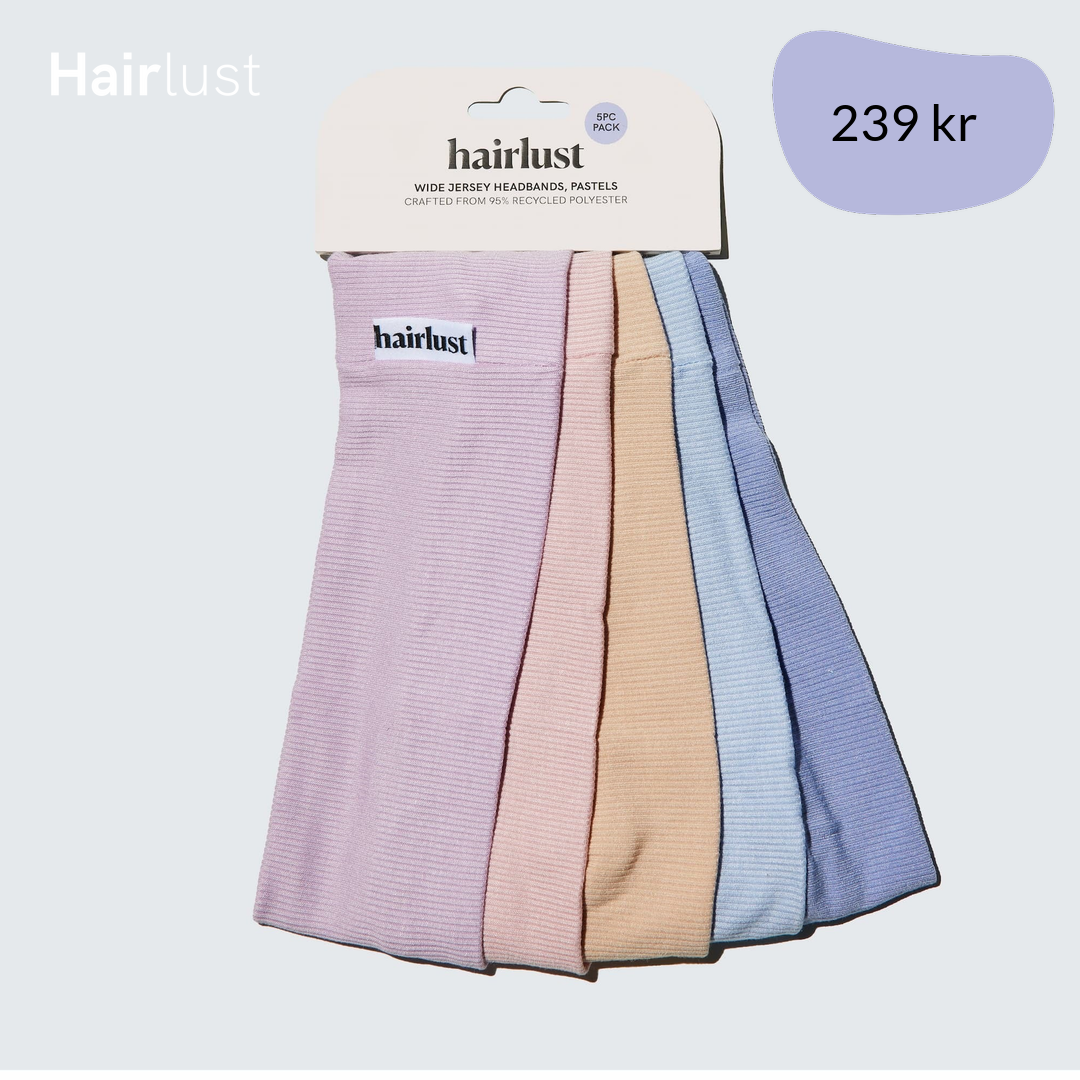 Wide Jersey Headbands, 5-Pack, Pastel