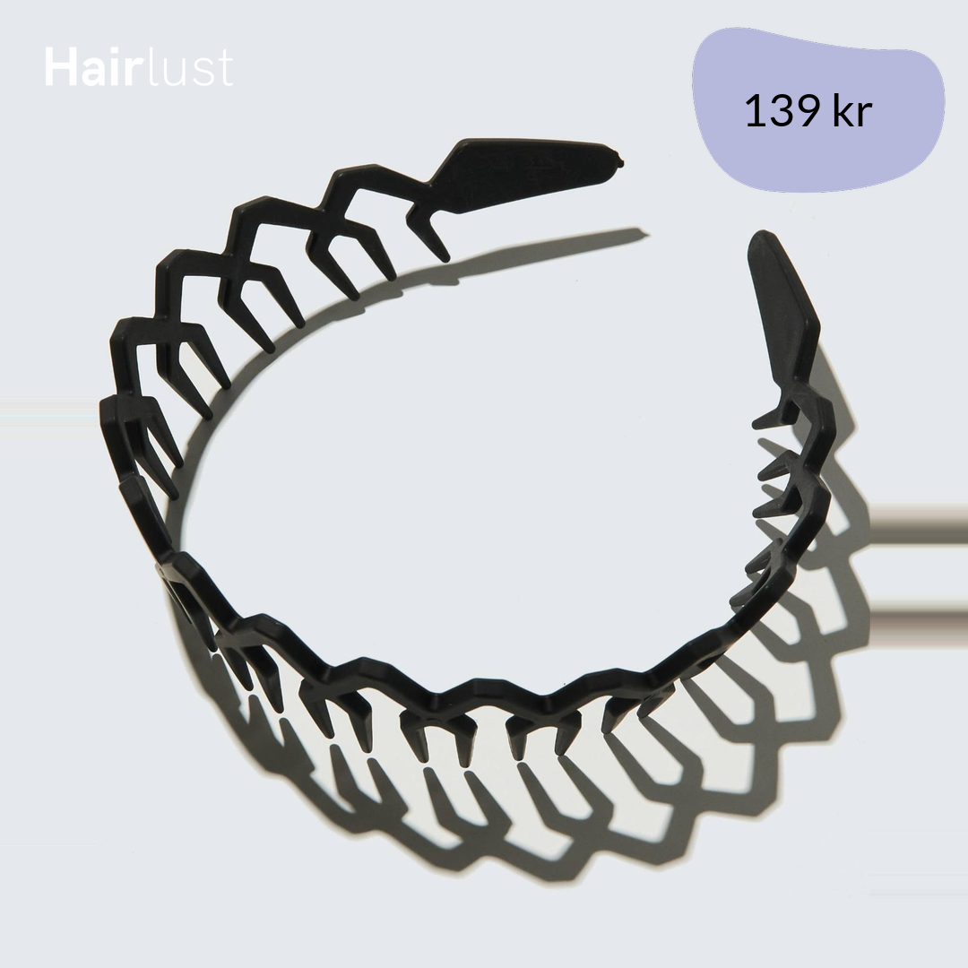 Wide Zig Zag Headband with Teeth, Black