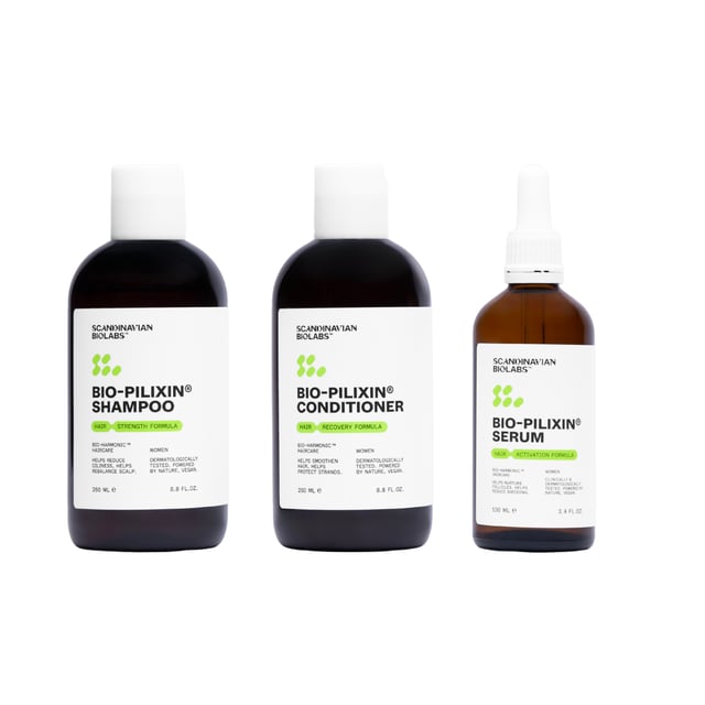 Scandinavian Biolabs Hair Routine Women Shampoo, Conditioner, Serum 600 ml