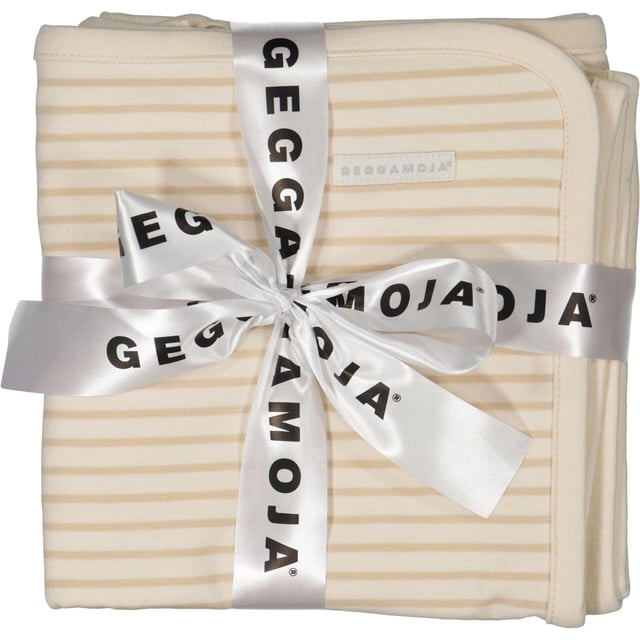 Geggamoja Babyfilt Bambu Classic Vit/Beige One Size