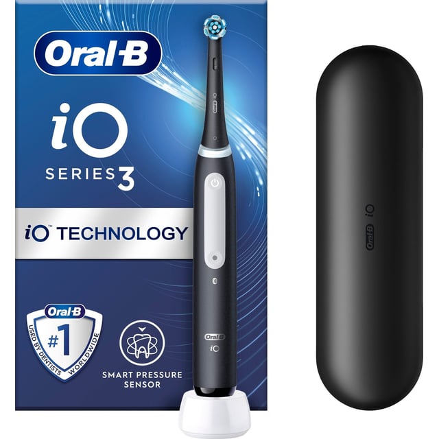 Oral-B iO 3 Eltandborste Svart med Tandborsthuvud & Resefodral