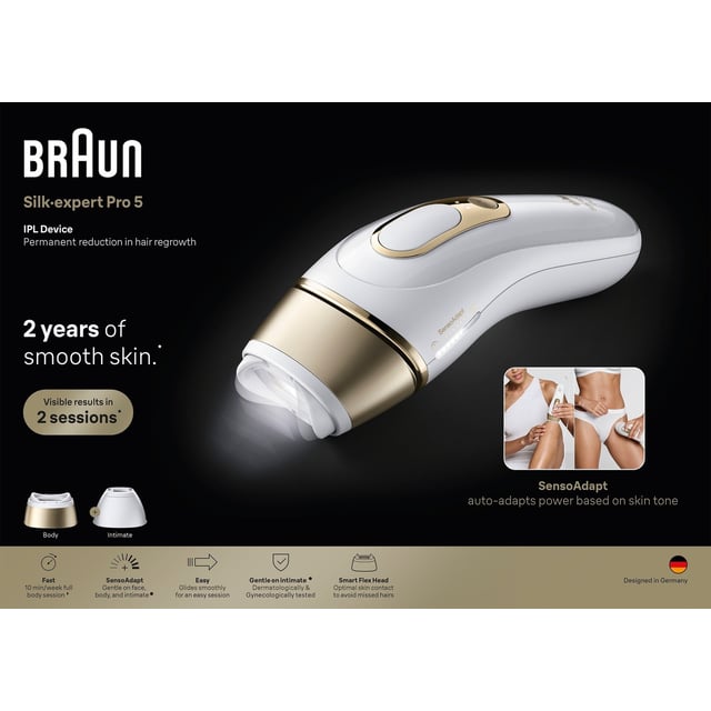 Braun IPL Silk expert Pro 5 Hårborttagning Hemma 2 huvuden PL5221