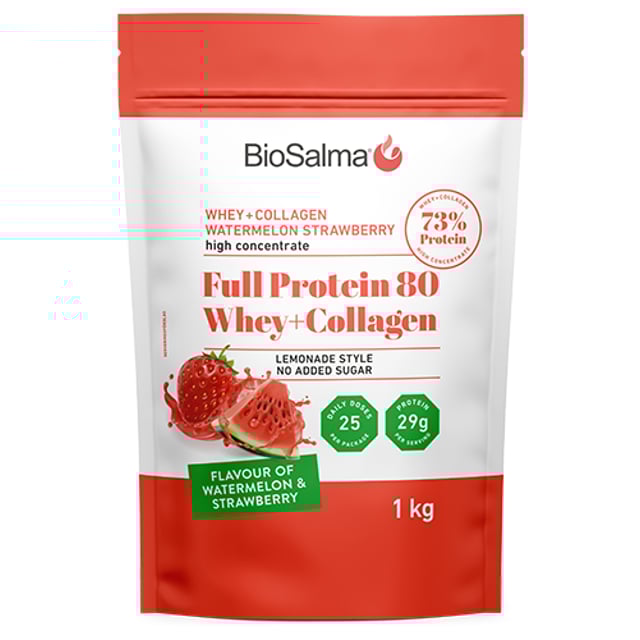 BioSalma Full Protein 80 Whey+Collagen Watermelon Strawberry 1 kg