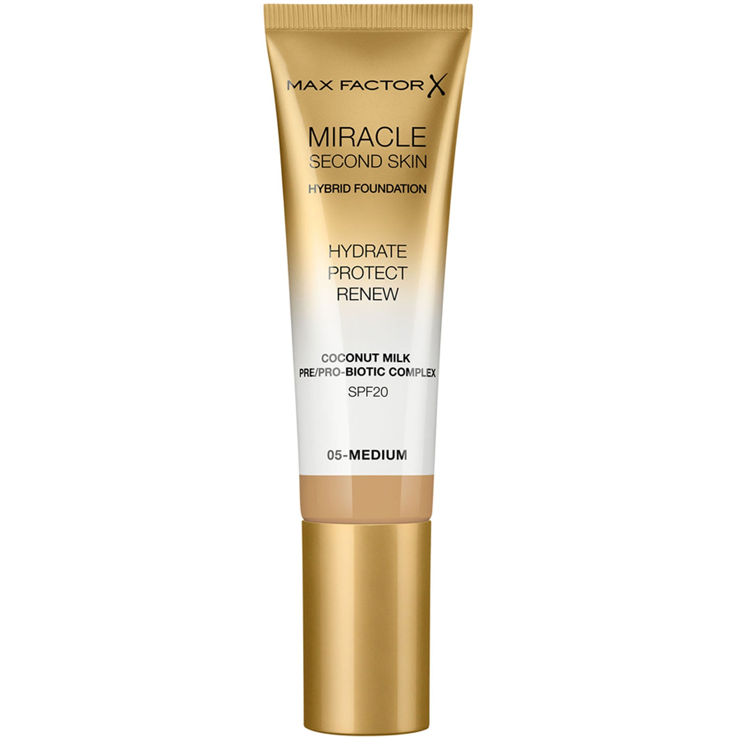 Max Factor Miracle Second Skin Hybrid Foundation 005 Medium - ml 33