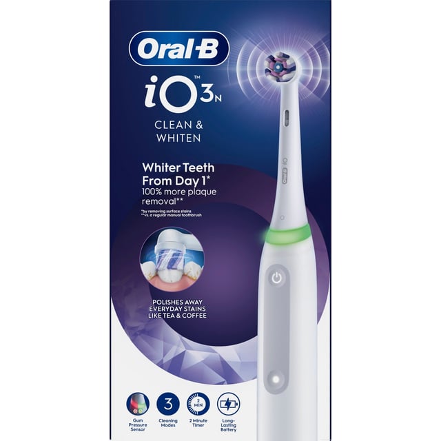 Oral-B iO3 Eltandborste Vit Whitening Edition Tandborsthuvud & Hållare till borsthuvud 1 st