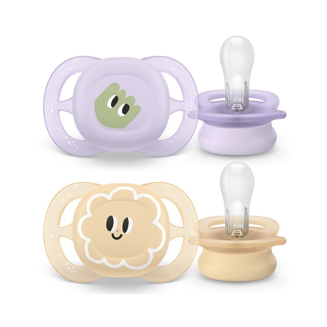 Philips Avent Ultra Start Napp 0 till 2 månader Lila Beige Motiv