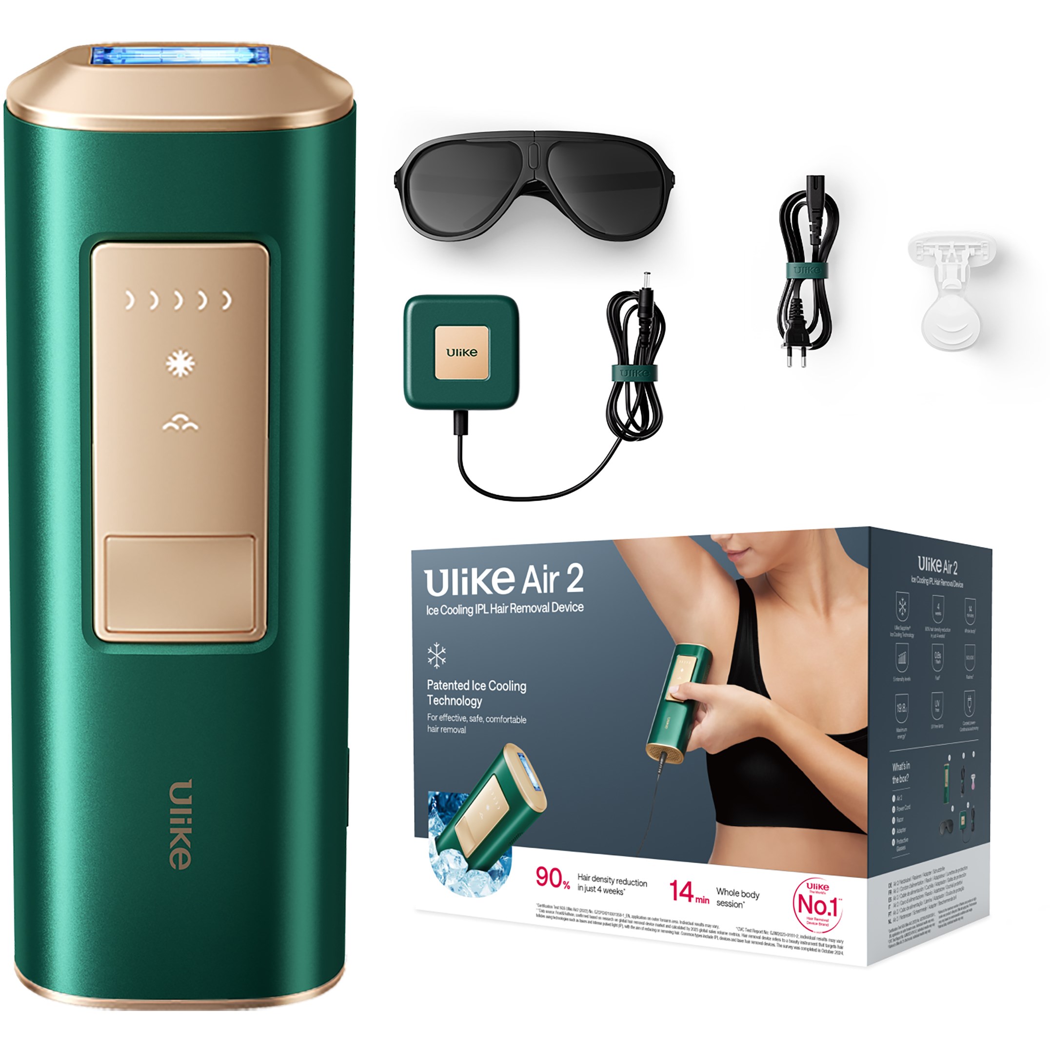Ulike Air 2 Ice Cooling IPL Hair Removal Device Green