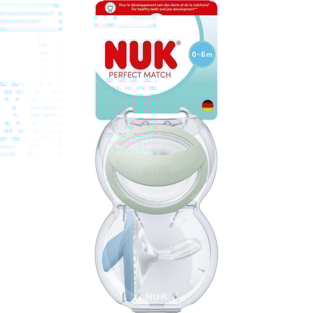 NUK Perfect Match Green/Blue, stl 0-6 mån 2 st