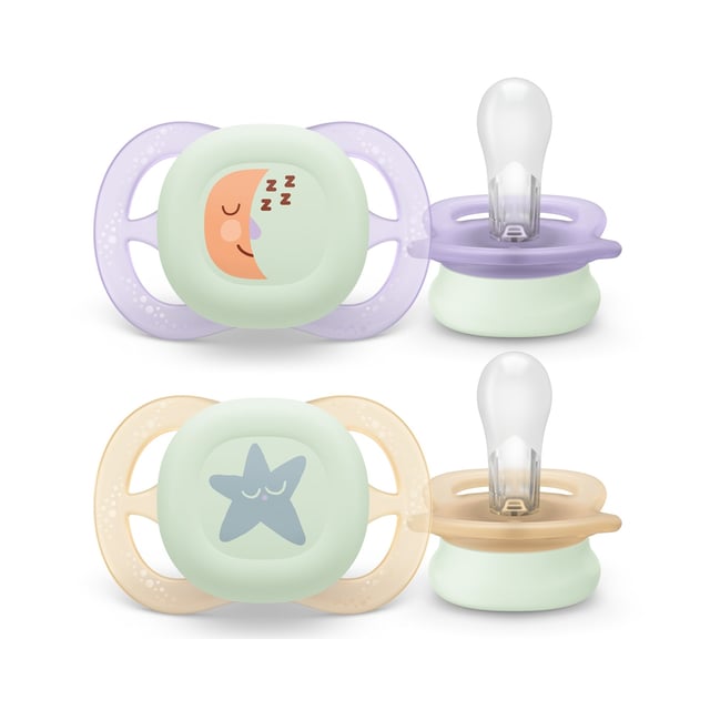 Philips Avent Ultra Start Nighttime Napp 0 till 2 månader Lila Beige