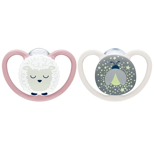 NUK Perfect Match Air Night Sheep, stl 0-6 mån 2 st
