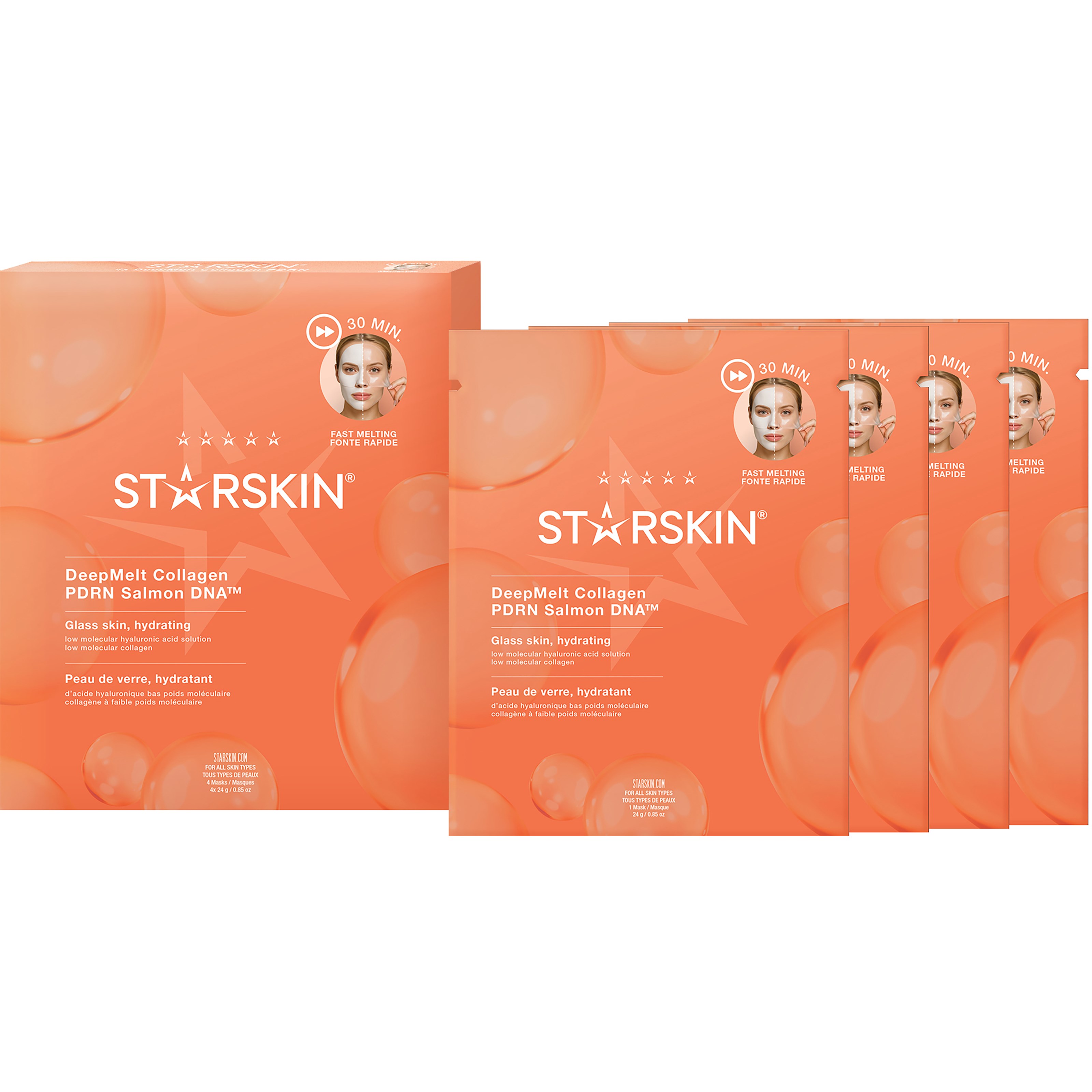 Starskin DeepMelt Collagen PDRN Salmon DNA Face Mask 4 st