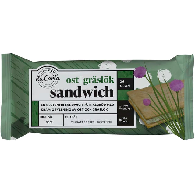 da Carla Glutenfri Sandwich Ost & Gräslok 24 g