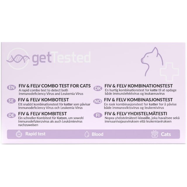 Get Tested Immunbristvirus (FIV) och Leukemivirus (FeLV) kombotest för katter 1 st