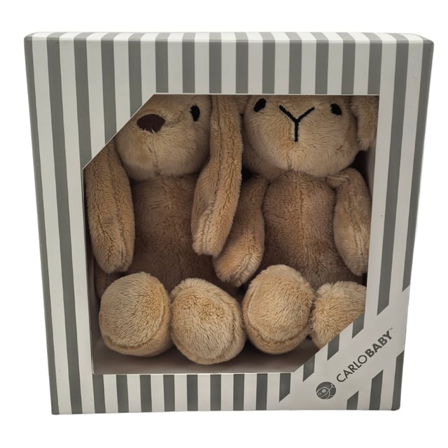 Carlo Baby Gift Set Med Brun Kanin & Lamm