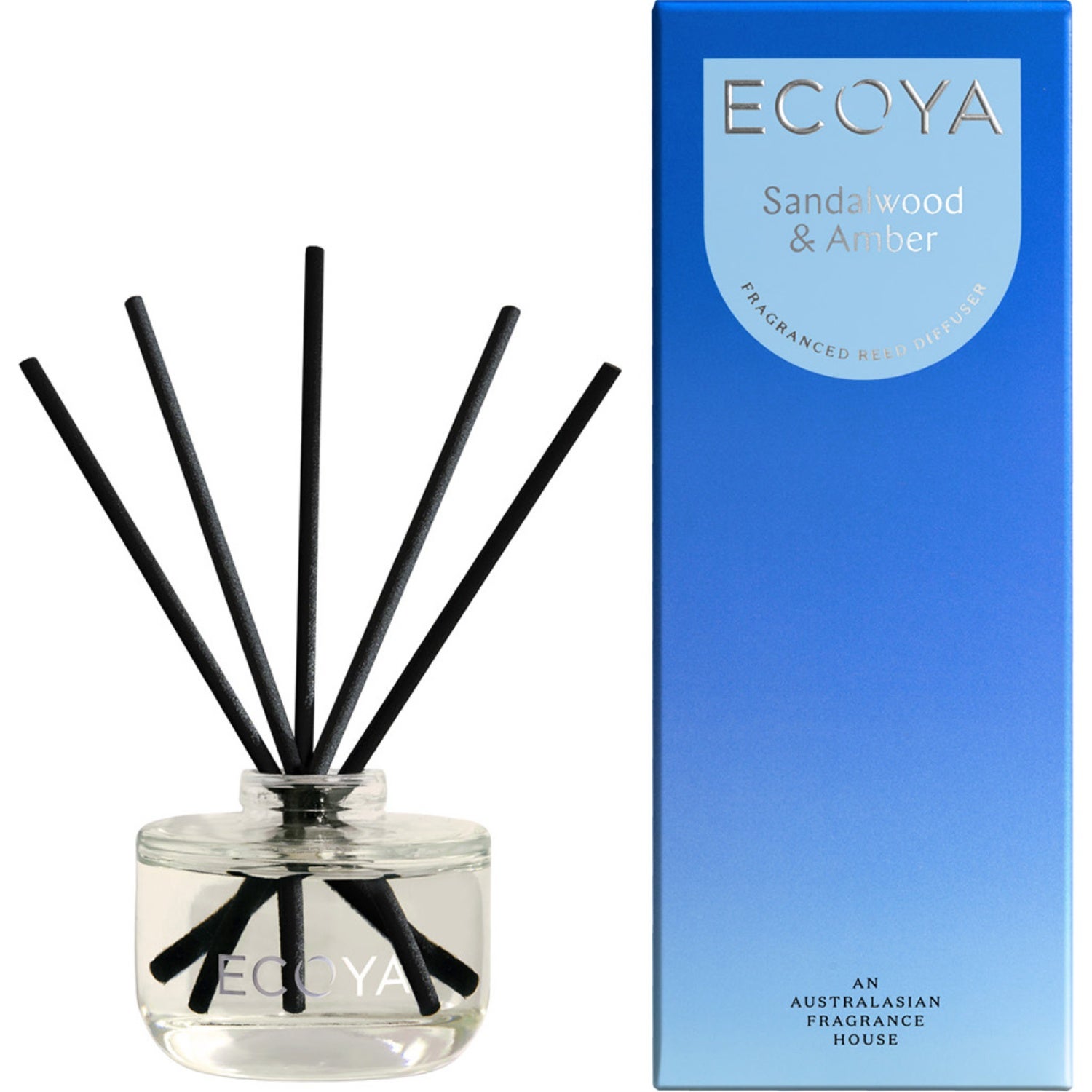 Ecoya Mini Reed Diffuser Sandalwood & Amber - 50 ml