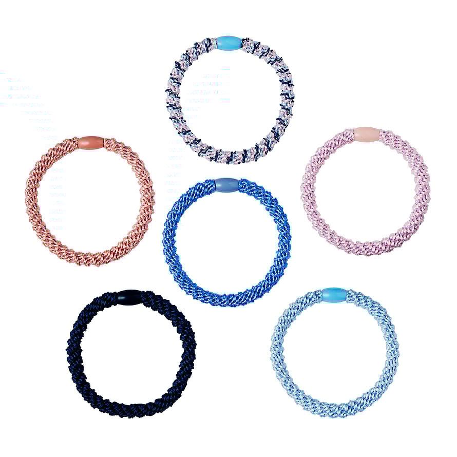 KICKS Beauty Woven Hair Tie Blu Mix 6-P
