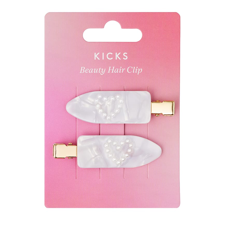KICKS Beauty Hair Clip Pearl Hearts 2-p 2 pcs