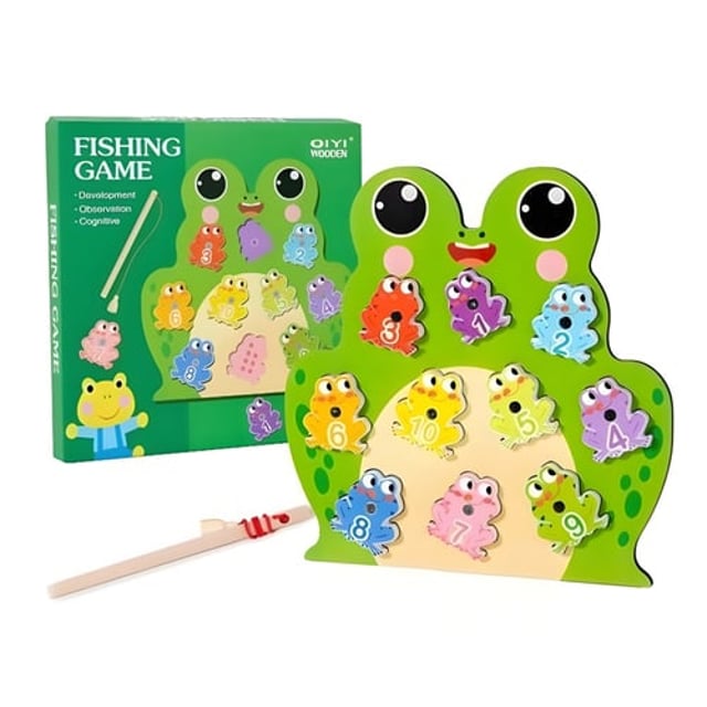 Suntoy Magnetiskt Fiskespel Trä Groda