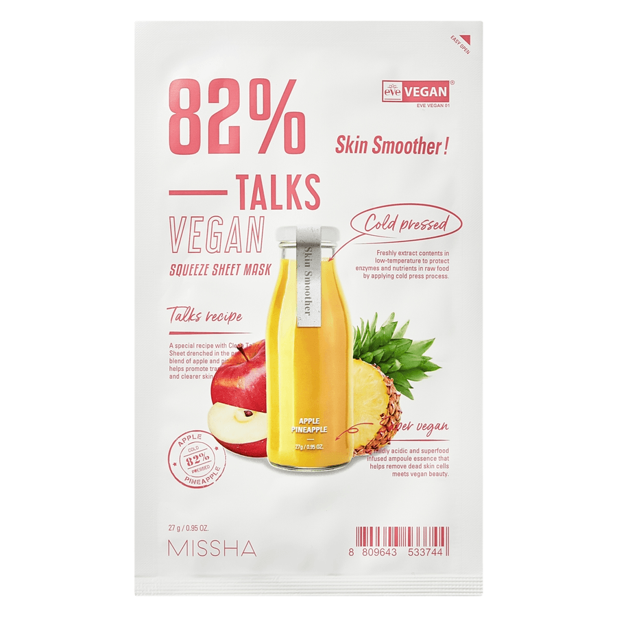 Missha Talks Vegan Squeeze Sheet Mask Skin Smoother