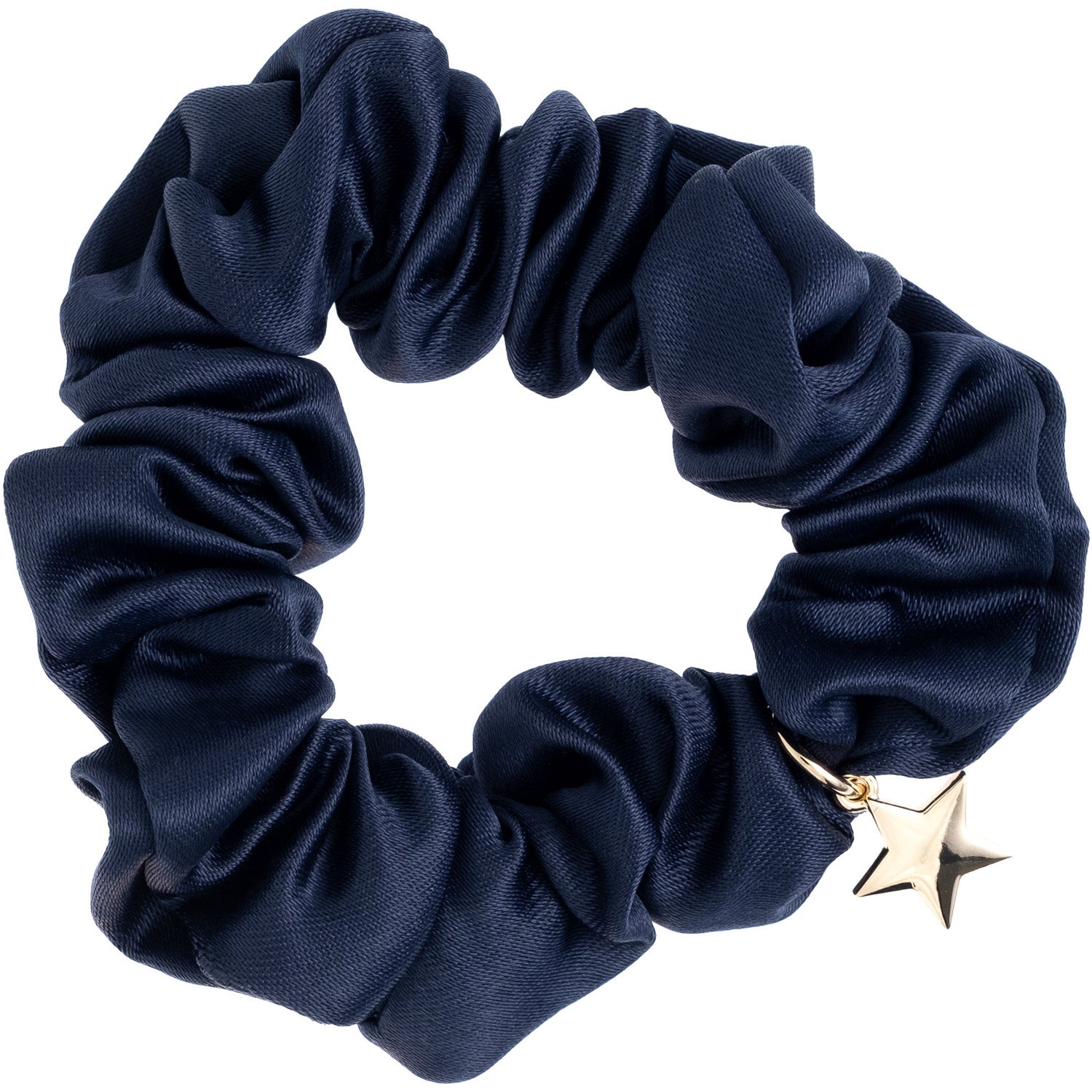 Dark Satin Scrunchie Navy Blue - 1 pcs