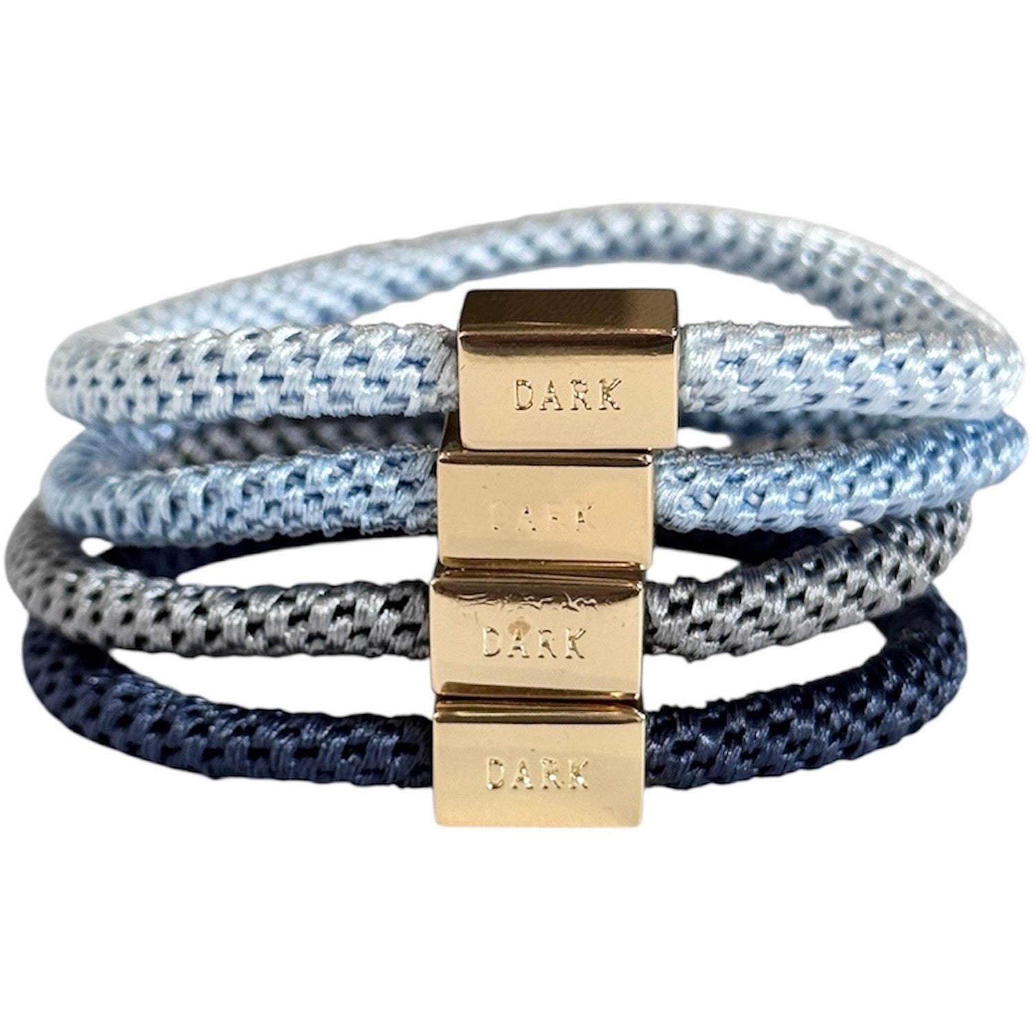 Dark Fat Hair Ties Thin Combo Blue Mix - 4 pcs