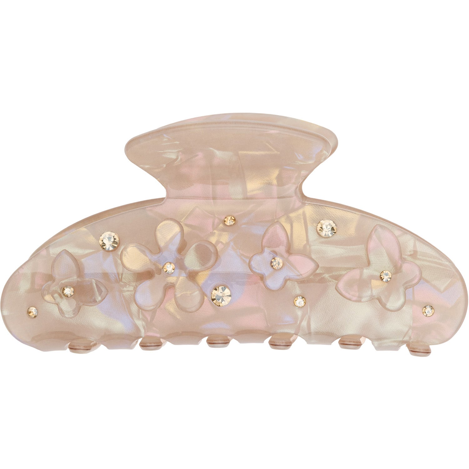 Dark Flower & Butterfly Hair Claw Sand W/Sand - 1 pcs