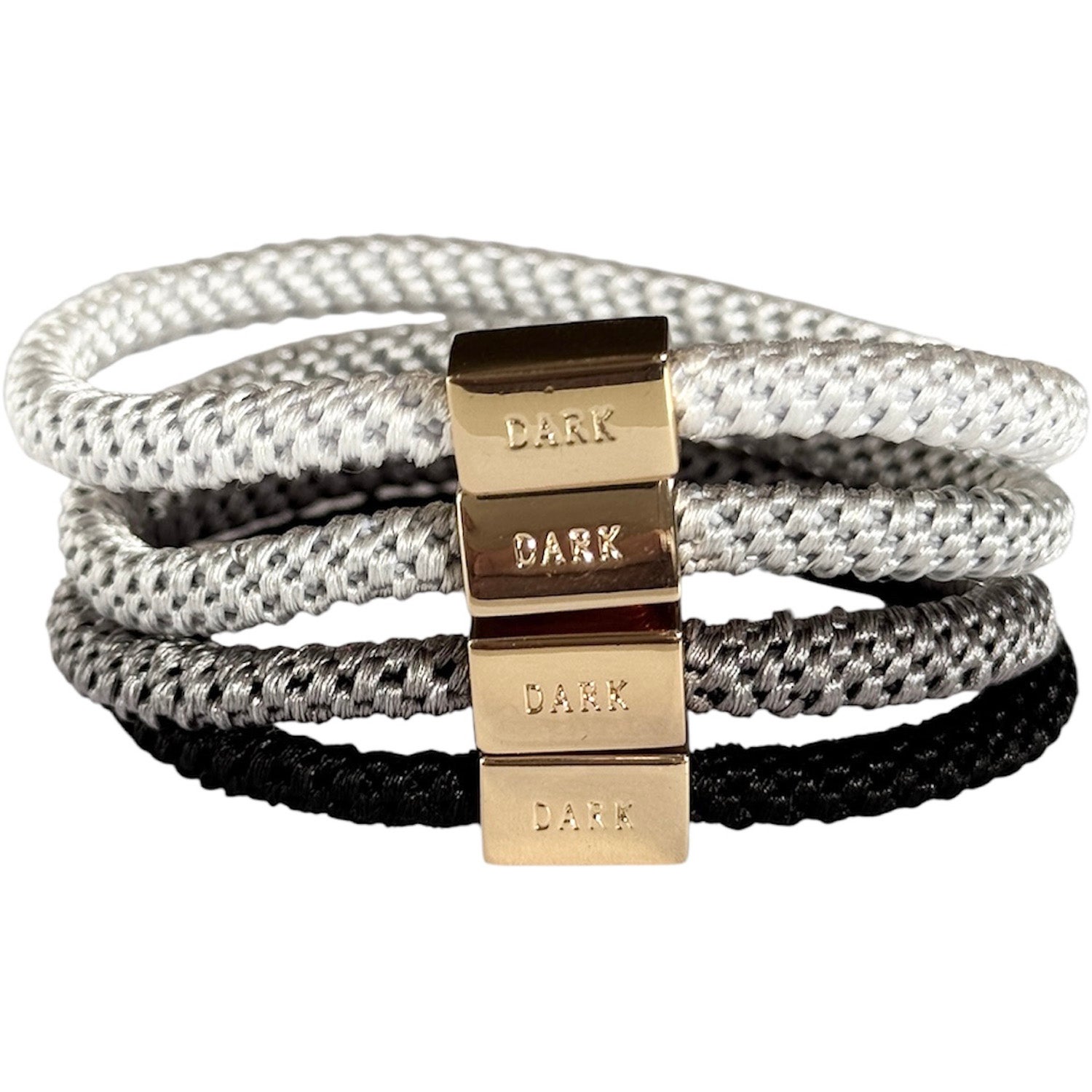 Dark Fat Hair Ties Thin Combo Grey Mix - 4 pcs