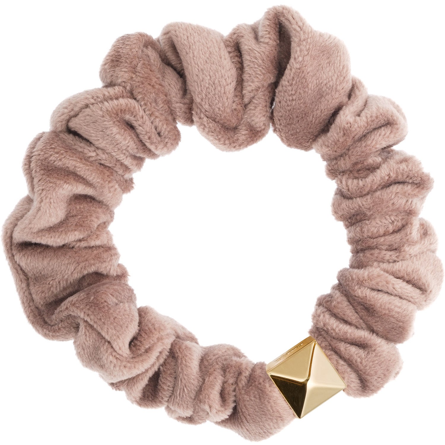 Dark Velvet Mini Scrunchie Warm Taupe - 1 pcs