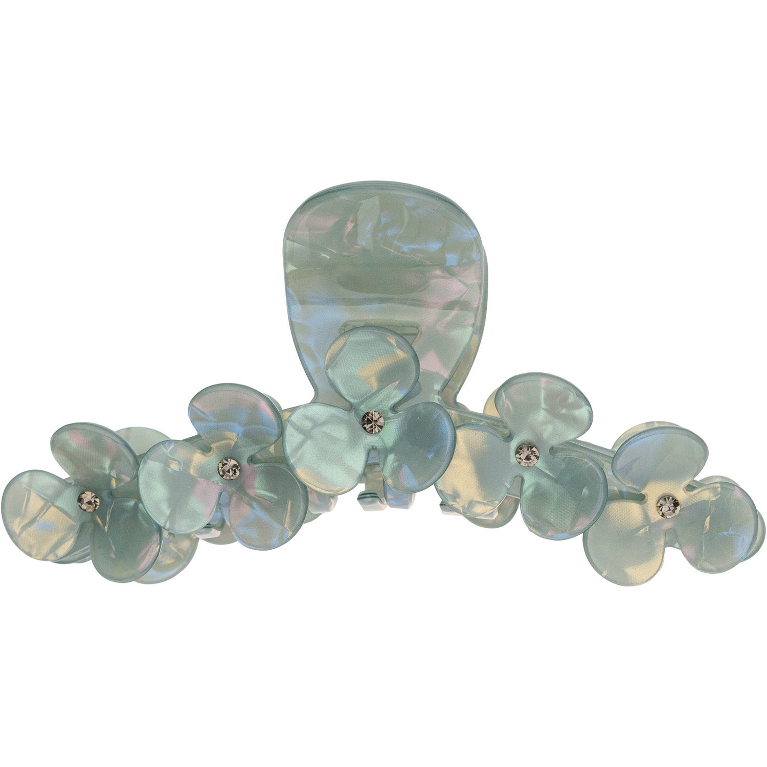 Dark Flower Hair Claw X Large Milieu Green W/Army - 1 pcs
