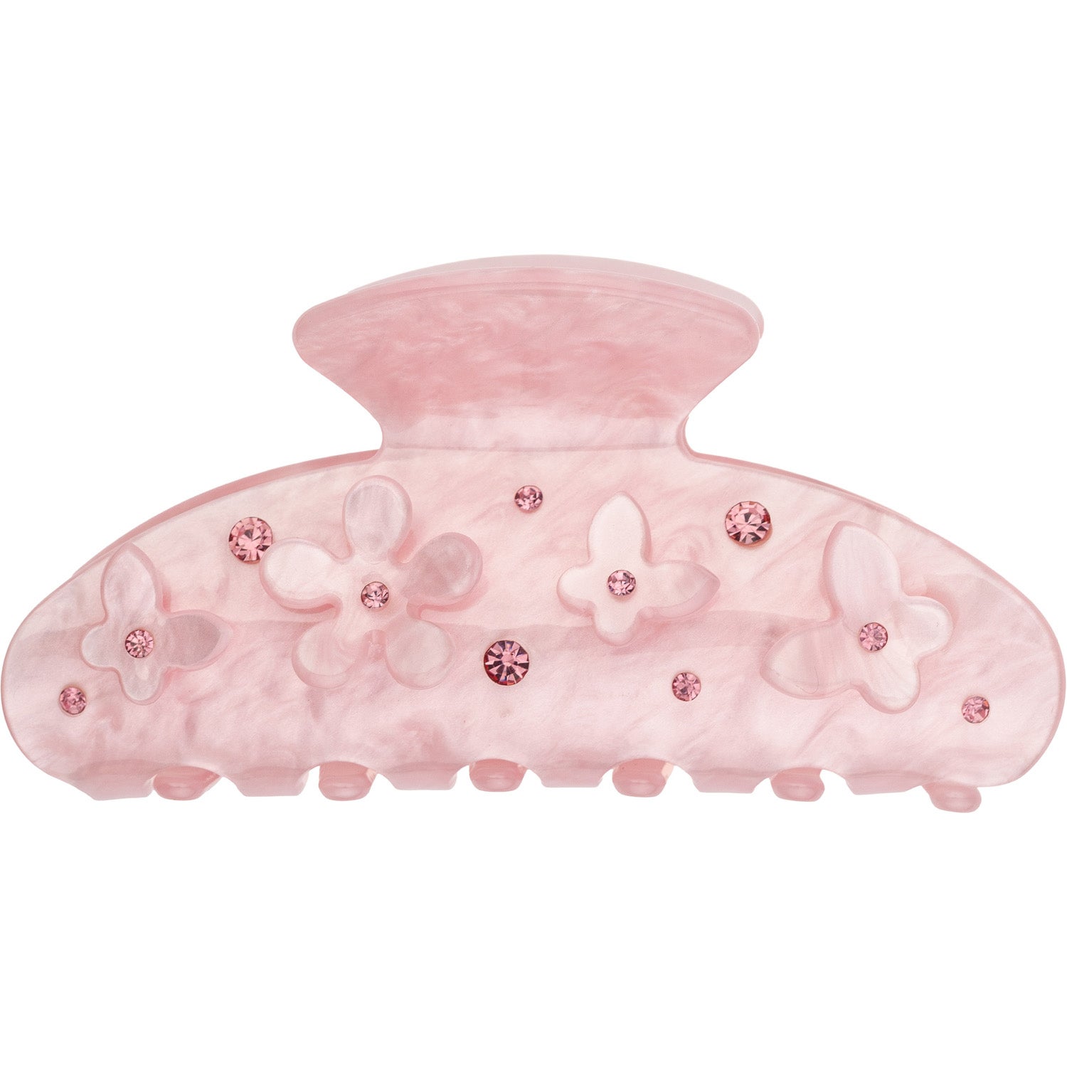 Dark Flower & Butterfly Hair Claw Pale Rose W/Pale Rose - 1 pcs