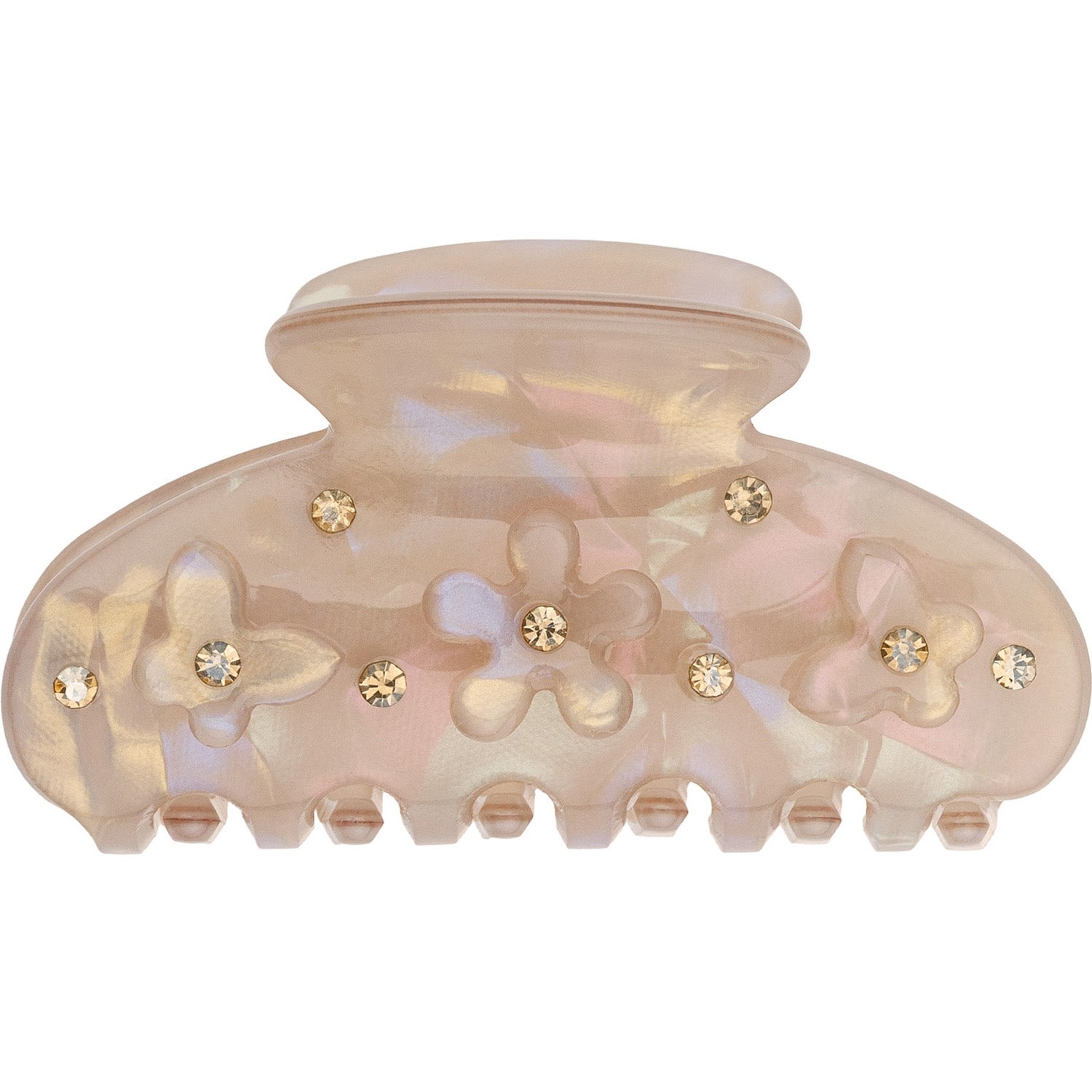 Dark Flower & Butterfly Hair Claw Small Sand W/Sand - 1 pcs
