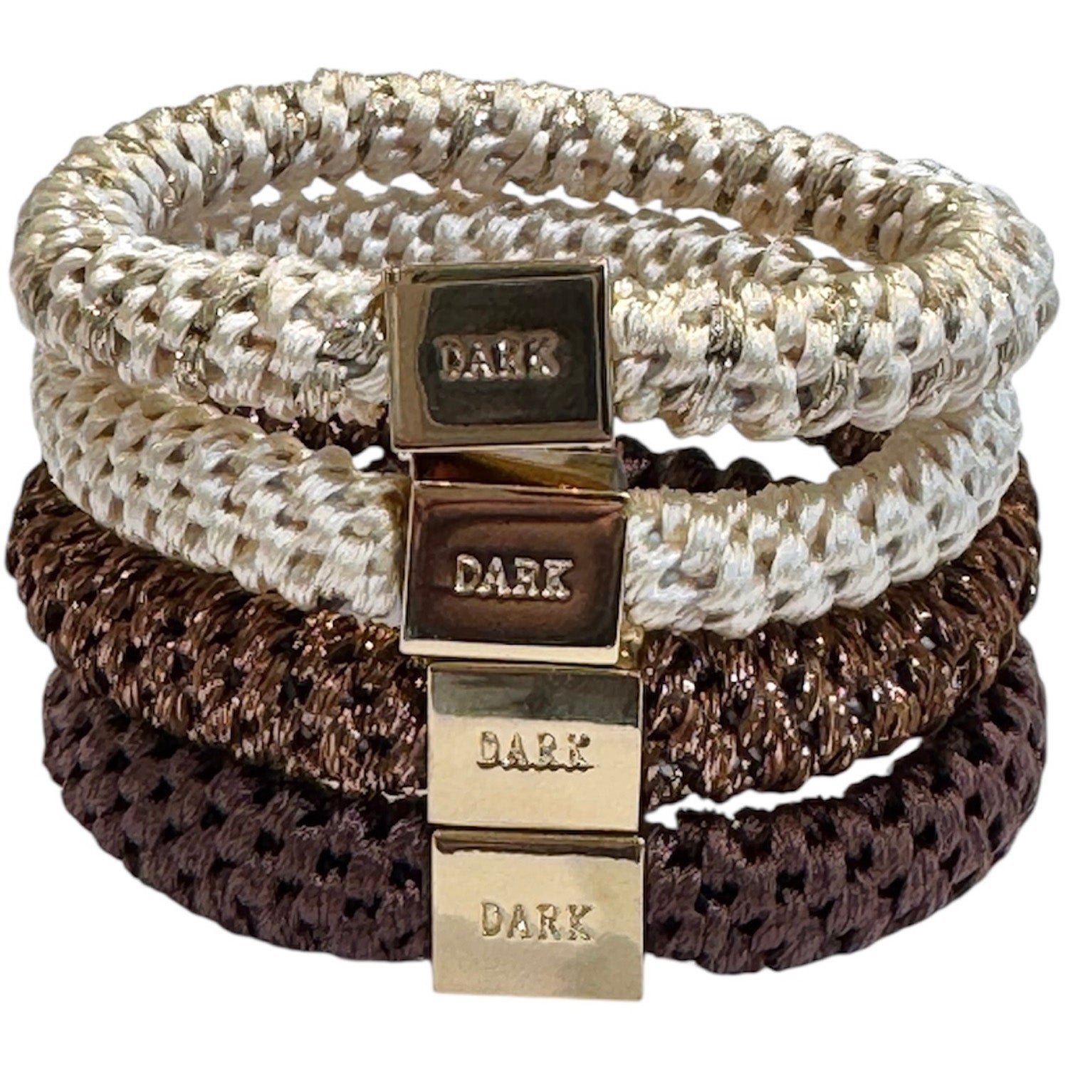 Dark Fat Hair Ties Combo Cognac Mix - 4 pcs