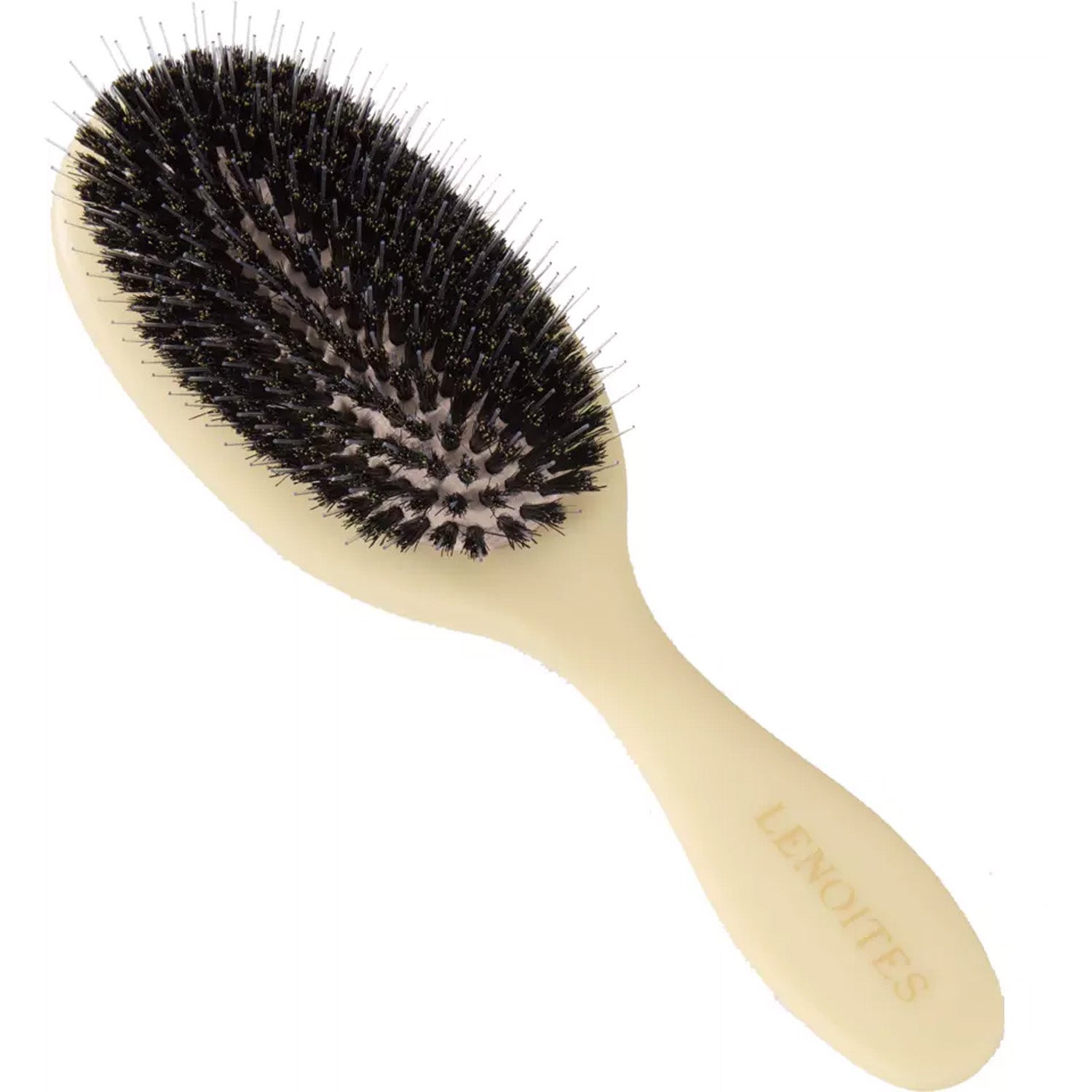 Lenoites Wild Boar Hair Brush with Cleaning Tool Limited Edition Butter Yellow