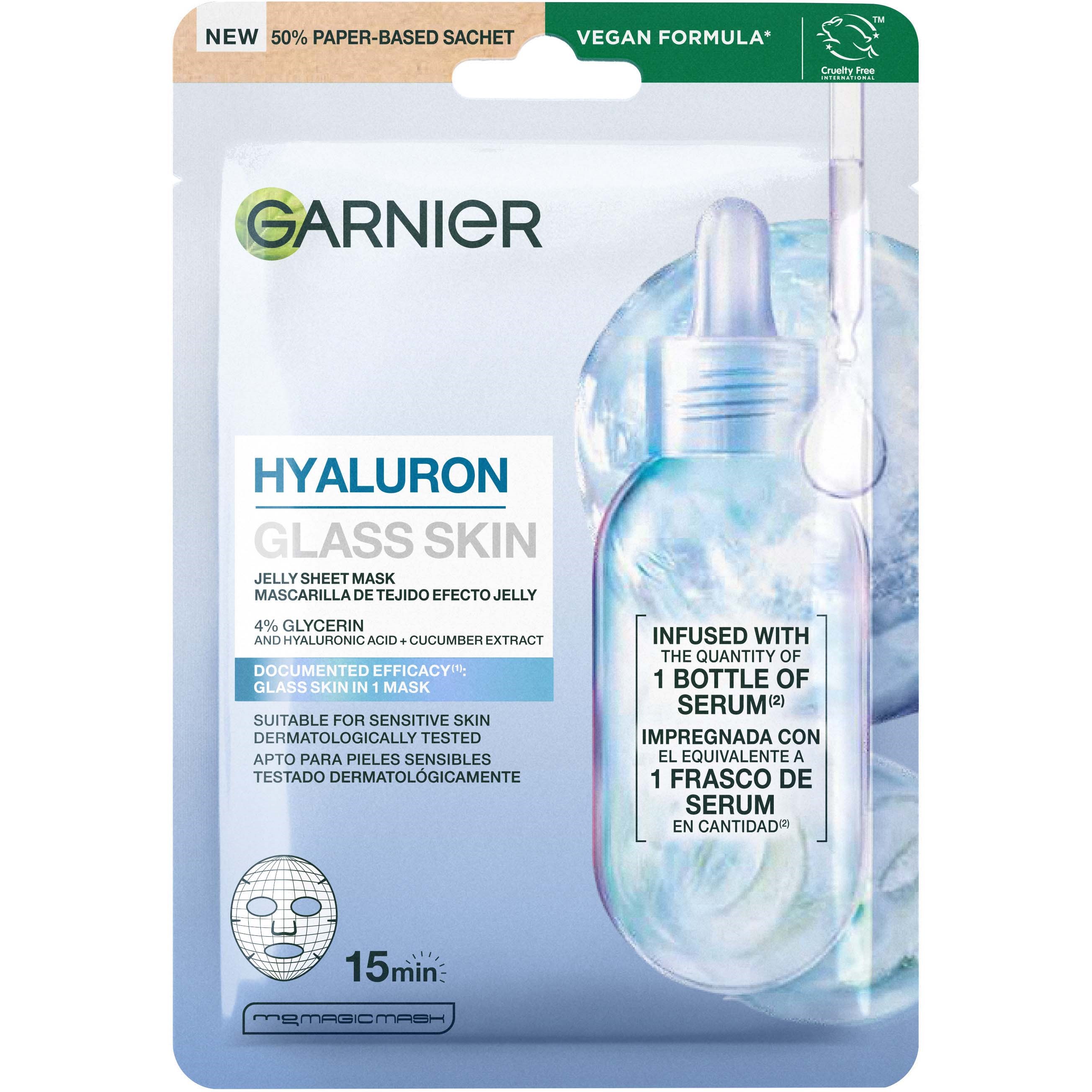 Garnier Hyaluron Glass Skin Jelly Sheet Mask